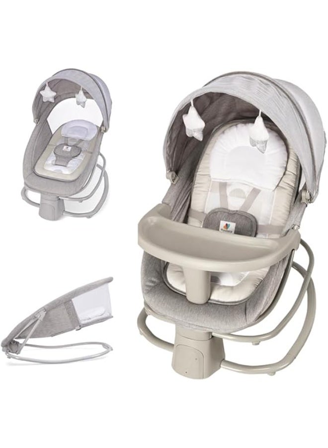 Mastela Baby Swing for Infants Baby Bouncers with Dinner Plate 4-in-1 Adjustable backrest Bluetooth APP Usage and Control,Detachable Independent Rocking Chair - Image 1